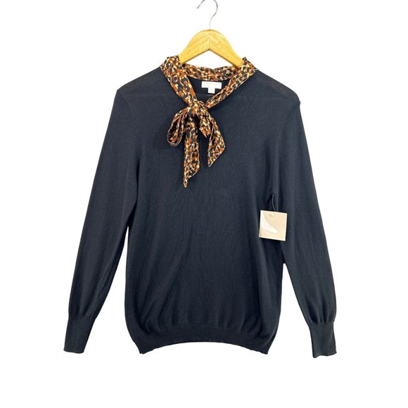 14th & Uniion Tops - 14th & Union Black Long Sleeved Scarfed Top NWT Women's Size M